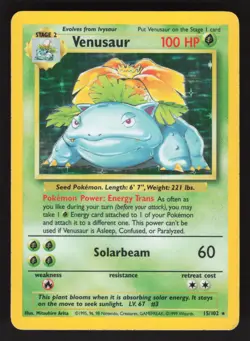 Venusaur 15/102 Holo Pokemon TCG Base Set MP - Image 1