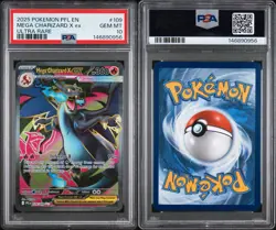 2025 POKEMON PFL EN-PHANTASMAL FLAMES ULTRA RARE #109 MEGA CHARIZARD X EX PSA 10 - Image 3