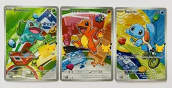 Pokemon First Partner Illustration Collection Kanto Gen 1 Starter Set NM Promo - Image 1
