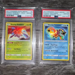 PSA 10 Pokemon Shining Legends Genesect And Volcanion - Image 1