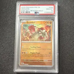 Pokemon Groudon Sv: Prismatic Evolutions 049/131 Rare Reverse Holo PSA 10 TCG - Image 1