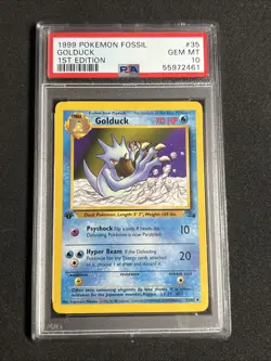 1999 Pokemon Golduck 1st Edition Fossil #35 PSA 10 - Image 1