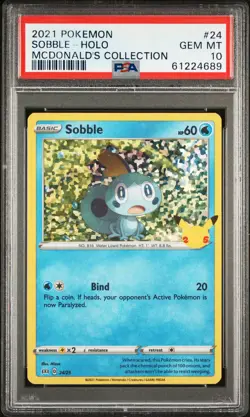 2021 POKEMON MCDONALD'S COLL #24 SOBBLE-HOLO PSA 10 - Image 1