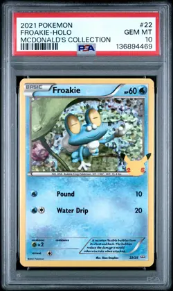 2021 POKEMON MCDONALD'S COLL #22 FROAKIE-HOLO PSA 10 - Image 1