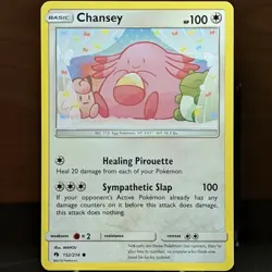 Chansey 152/214 LP/NM Lost Thunder Sun & Moon SM Pokemon Card doll cute toys egg - Image 1