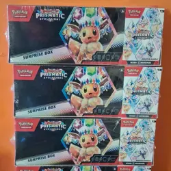Pokemon Scarlet & Violet Prismatic Evolutions Surprise Box Eevee Promo 4 Packs - Image 2