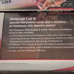 Pokemon Scarlet & Violet Prismatic Evolutions Surprise Box Eevee Promo 4 Packs - Image 4