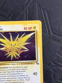 Pokemon TCG Zapdos 15/62 Fossil Unlimited Holo Rare (German) - HP - Image 5