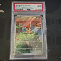 Pokemon Victini #208 Scarlet & Violet Promo Holo PSA 8 2025 English TCG - Image 1