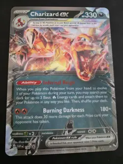 2025 POKEMON TCG CHARIZARD EX SVP196 SCARLET & VIOLET JUMBO LENTICULAR PROMO NM - Image 1