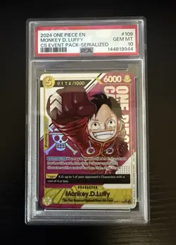 2024 ONE PIECE CHAMPIONSHIP SERIALIZED LUFFY PSA10 - Image 1