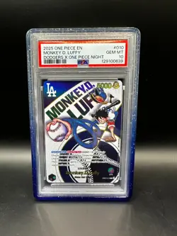 Monkey D. Luffy - One Piece Night x Dodgers - PSA 10 No. 010 2025 Promo + Guard! - Image 1