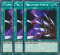 Yugioh - Thousand Knives x 3 - 1st Edition NM - Free Holographic Card - Image 1