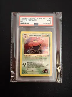 Pokemon Card Erika’s Vileplume Rare Holo PSA 9 Mint, Gym Heroes #5, 2000 WOTC - Image 1