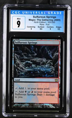 SULFUROUS SPRINGS 9th Edition Foil Rare CGC 9 Q++ MTG [Nostalgium] - Image 1