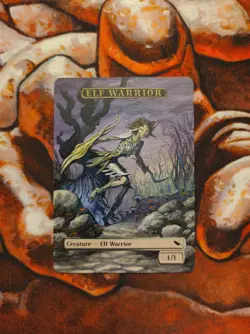 Magic the Gathering Elf Warrior Token Hand Painted Unique Custom MTG Alter - Image 1