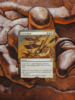 Magic the Gathering Storm Herd Hand Painted Unique Custom MTG Alter - Image 1