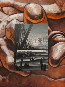 Magic the Gathering Swamp #3 Hand Painted Unique Custom MTG Alter - Image 1