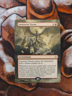Magic the Gathering Imminent Doom Hand Painted Unique Custom MTG Alter - Image 1