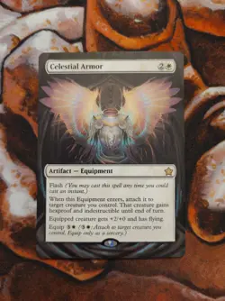 Magic the Gathering Celestial Armor Hand Painted Unique Custom MTG Altered Art - Image 1