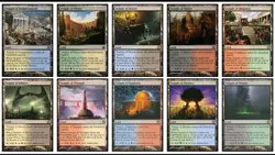 Scry Lands MTG Dual Lands Full Set All 10 Temples Magic Commander EDH Mana Lot [ - Image 1