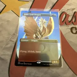 MTG Adult Gold Dragon (Borderless) Adventures in the Forgotten Realms Foil #297 - Image 1