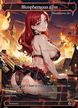 Blasphemous "@$$" Act Anime Waifu Style Card For EDH and Playtest - Image 1