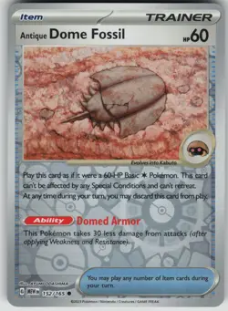 Pokemon TCG Antique Dome Fossil Common Reverse Holo SV: Scarlet & Violet 151 152 - Image 1