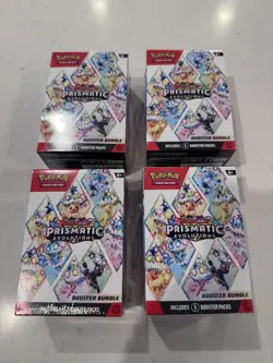 Pokemon TCG Prismatic Evolutions Booster Bundle LOT OF 4 ~ Sealed ~ Free Ship - Image 1
