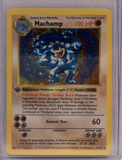 1999 Pokemon Machamp 1st Edition Holo Rare 100 HP 8/102 Base Set - Image 1