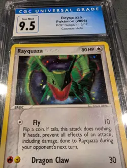 Rayquaza POP Series 1 Cosmos Holo 3/17 CGC 9.5 Gem Mint Blue Label - Image 2