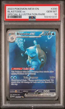 2023 POKEMON MEW EN-151 SPECIAL ILLUSTRATION RARE #200 BLASTOISE EX PSA 10 - Image 1