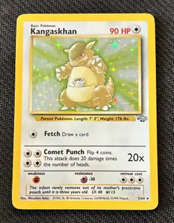 Pokemon TCG Kangaskhan Jungle 5/64 Holo Unlimited Holo Rare HP/DMG - Image 1