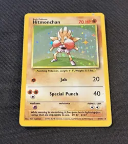 Pokemon TCG Hitmonchan Holo Base Set Unlimited 7/102 1999 WOTC HP/DMG - Image 1