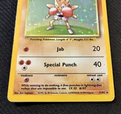 Pokemon TCG Hitmonchan Holo Base Set Unlimited 7/102 1999 WOTC HP/DMG - Image 2