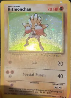 Pokemon TCG Hitmonchan Holo Base Set Unlimited 7/102 1999 WOTC HP/DMG - Image 5