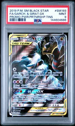 2019 POKEMON SM BLACK STAR PROMO #SM193 FULL ART/GARCHOMP & GIRATINA GX PSA 9 - Image 1