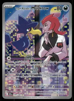 Pokemon Cards Team Rocket's Murkrow 200/182 Destined Rivals Illustration Rare NM - Image 1