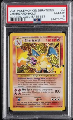2021 POKEMON CELEBRATIONS CLASSIC COLL #4 CHARIZARD-HOLO PSA 8 - Image 1