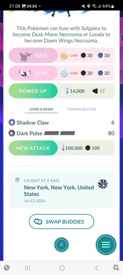 Pokemon Go Shiny Legendary/ ultrabeast Necrozma ( High cp ) - Image 2