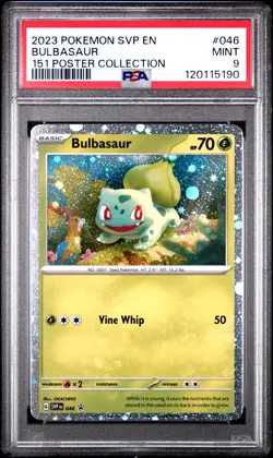 2023 POKEMON SVP EN-SV BLACK STAR PROMO 151 POSTER COLL #046 BULBASAUR PSA 9 - Image 1