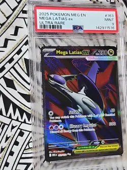 Mega Evolution Latias Ex Ultra Rare 163 PSA 9 Mint (516) 2025 Pokemon MEG EN - Image 2
