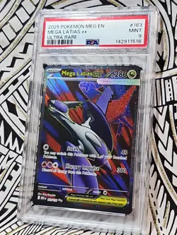 Mega Evolution Latias Ex Ultra Rare 163 PSA 9 Mint (516) 2025 Pokemon MEG EN - Image 4