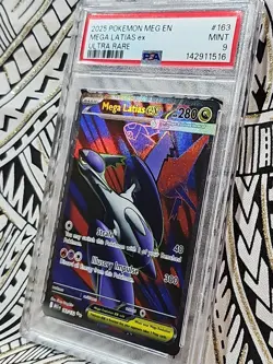 Mega Evolution Latias Ex Ultra Rare 163 PSA 9 Mint (516) 2025 Pokemon MEG EN - Image 5