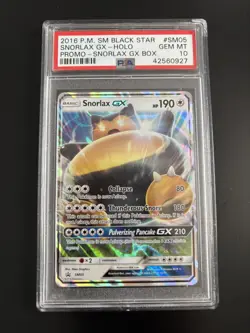 POP 206 Snorlax GX SM05 PSA 10 Black Star Promo Snorlax GX Box Pokemon - Image 1