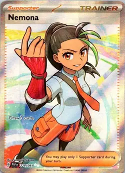 Pokemon TCG Full Art Holo Nemona SV: Paldean Fates 229/091 NM (SKU 1-2) - Image 1