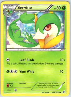 Servine RC2/RC25 Holo Common Legendary Treasures Pokemon NM - Image 1