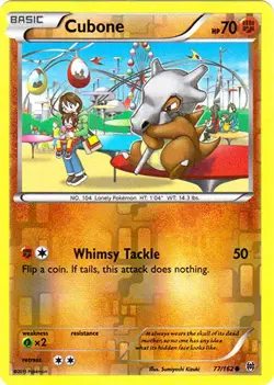 Lightly Played Cubone - 77/162 - Common - Reverse Holo Pokemon BREAKthrough - Image 1