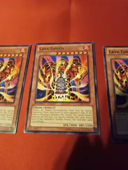 yugioh! lava golem lcjw-en117 1ST Edition rare X3 Light Played Playset - Image 3