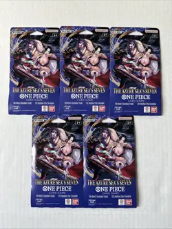One Piece TCG The Azure Sea’s Seven OP-14 Sleeved Booster Pack Lot Of 5 Sealed - Image 1